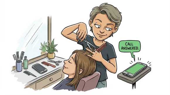 AI Receptionist - Hairdresser with call answered notification